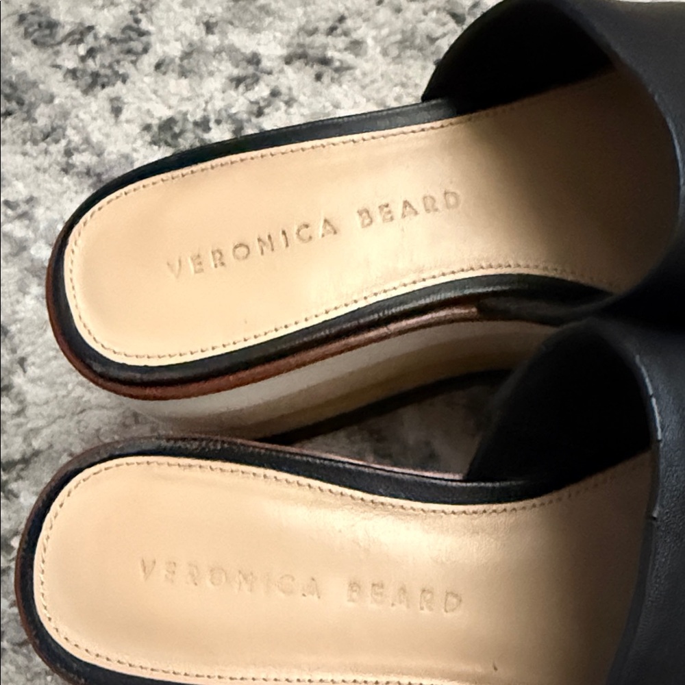 Veronica Beard Black Platform Slide Sandals, size 6.5 - Picture 2 of 15
